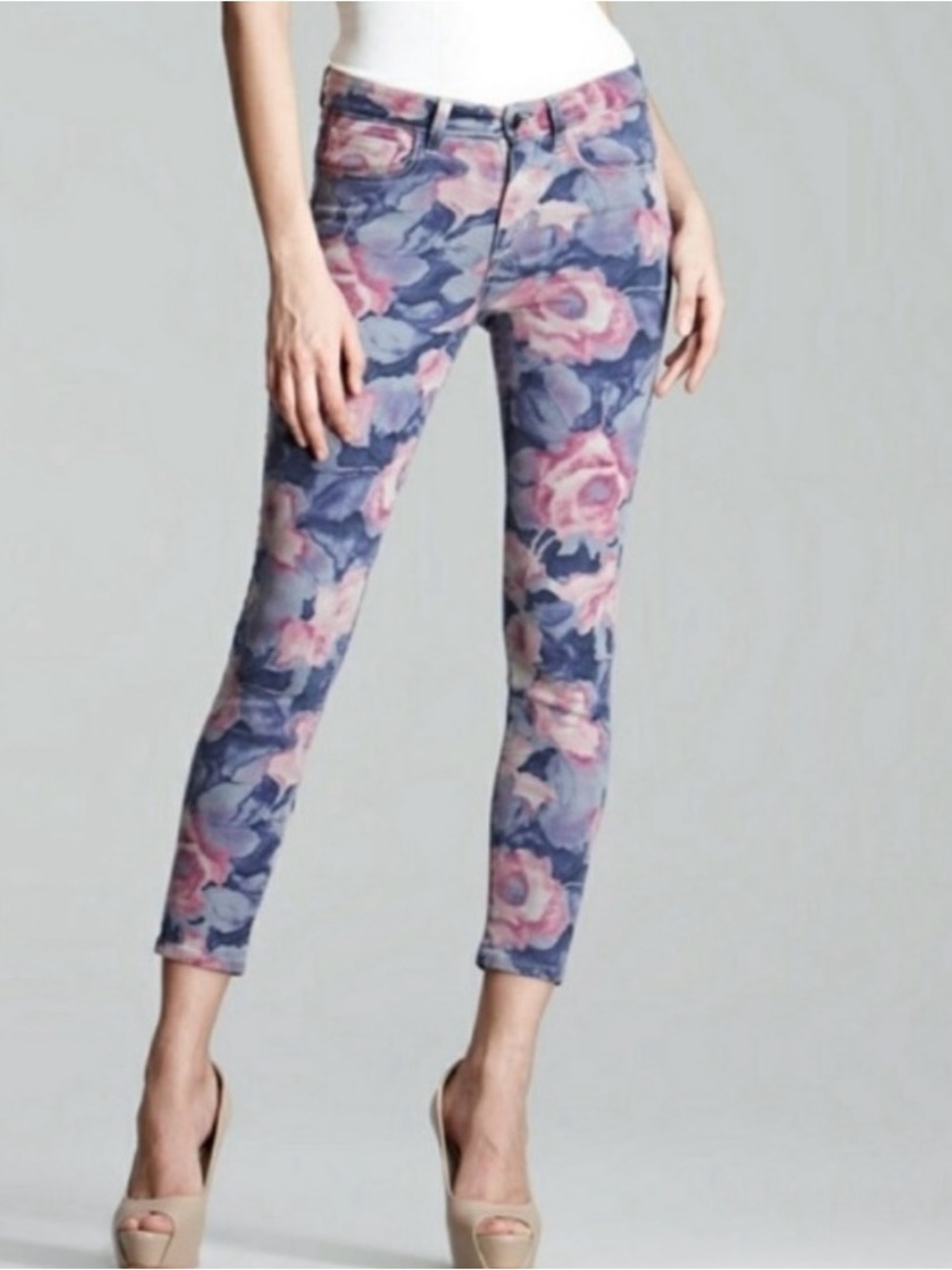 GUC Joe’s Jeans purple pink floral Print Skinny Jeans  SZ-27